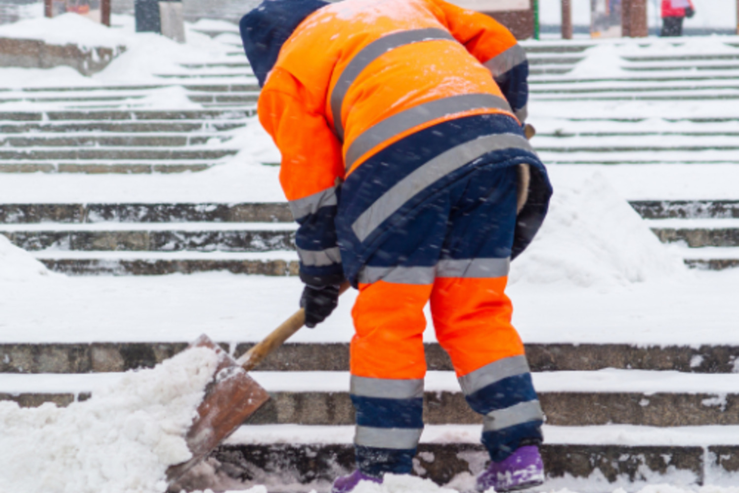Commercial snow and ice management by 4 Seasons Landscaping in Brantford, Ontario.